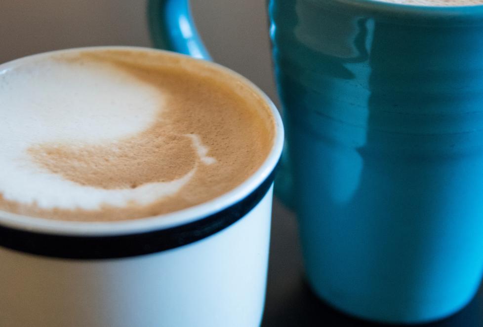 Two mugs filled with coffee