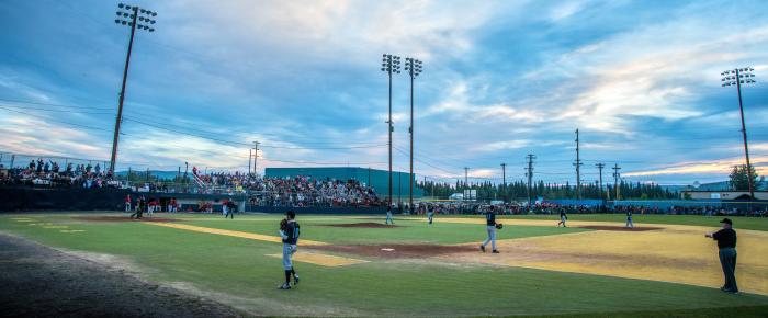 Midnight baseball game 