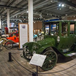 Several vintage cars on display at Antique Auto Museum