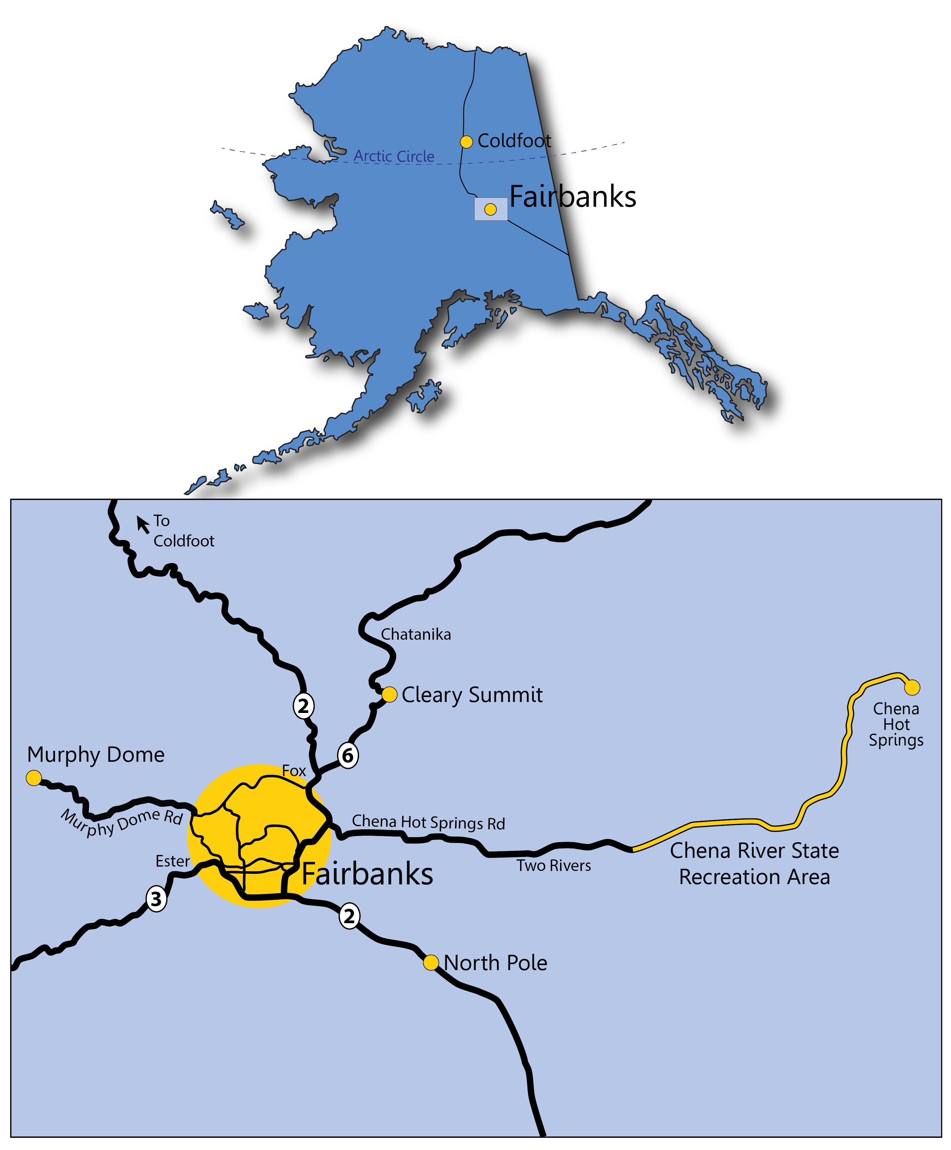 Aurora Viewing Locations near Fairbanks, Alaska